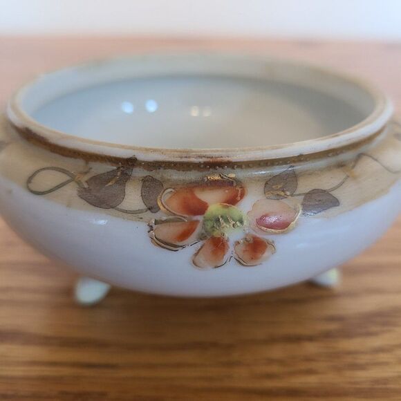 Vintage Antique Nippon Morimura Brothers Footed Trinket Candy Dish Hand Painted - Picture 6 of 14